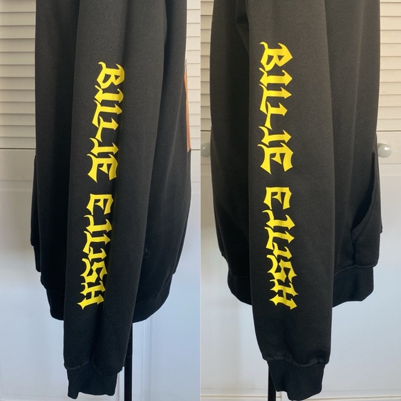 Billie Eilish Black Hoodie Pullover Jacket Juniors Size XL LIKE NEW - Picture 8 of 16